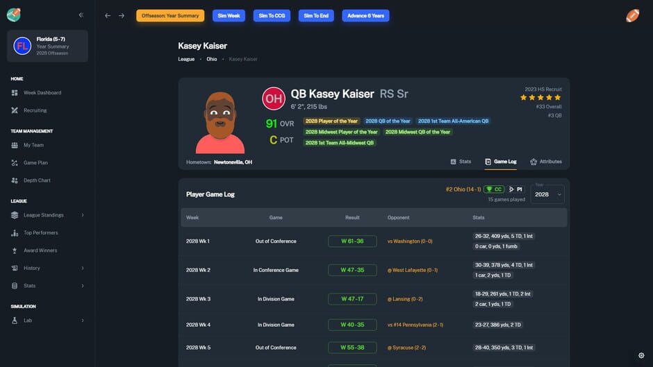 Football Coach: College Dynasty screenshot 8